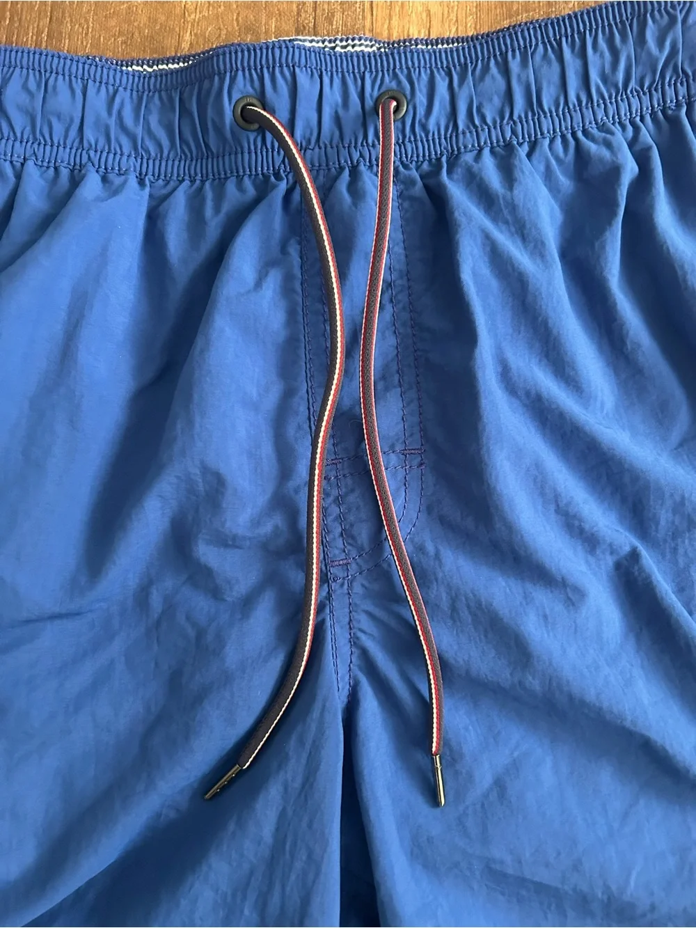 Tommy Hilfiger Blue Logo Americana Patriotic Lined Swim Trunks Men's Size Small
